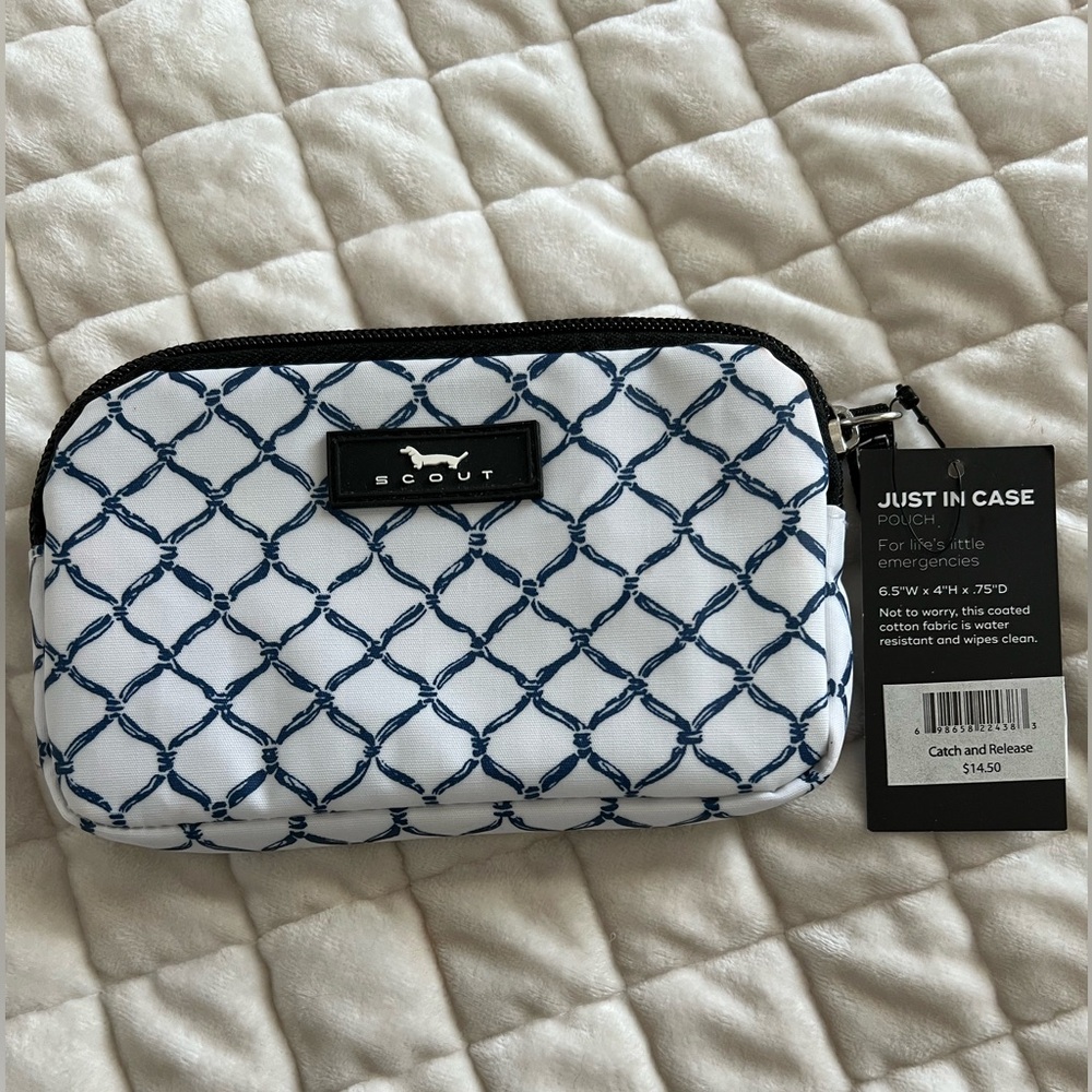 Scout Blue and White Clutch